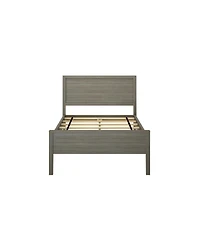 Max & Lily Twin Bed Frame, Solid Wood Classic Platform with Panel Headboard for Kids