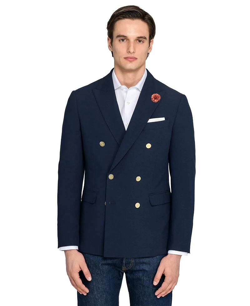 Con.Struct Men's Ceremony Satin Checkerboard Flower Lapel Pin, Created for Macy's