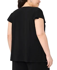 Msk Plus V-Neck Short-Sleeve Top