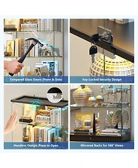Vlsrka Glass Display Cabinet with Rgb Lights