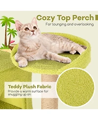 Cozito Cat Tower 71 in Multi-Level Aesthetic Beach-Themed Design