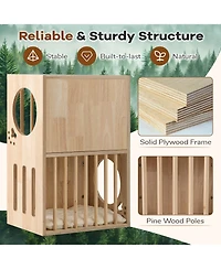 Cozito Cat Condo 2-Tier Wooden Indoor with Removable Cushions