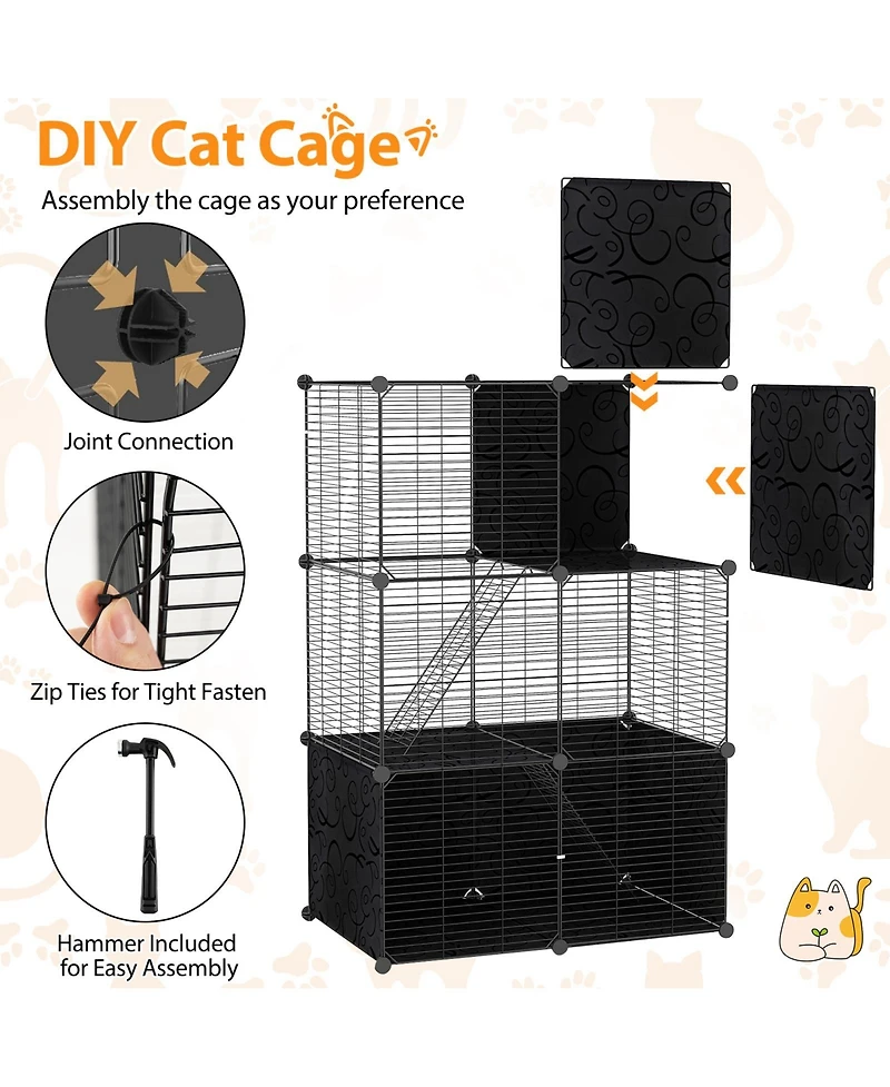 Cozito Cat Tower Multi-Level with 2-Door Condo and Hammock