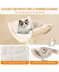 Cozito Cat Tree 55 inch Wooden with Washable Plush Cushions