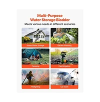 Sugift Water Storage Bladder 29.85 Gallon (113L) Water Storage Container Tank 1000D Pvc