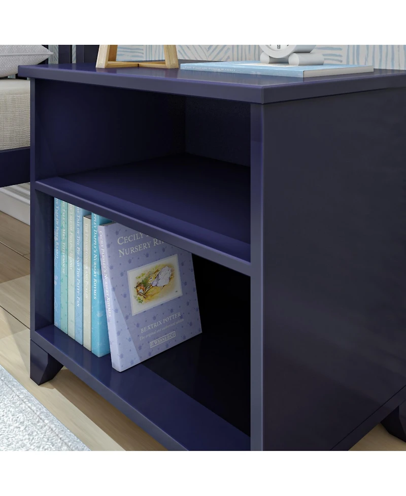 Max and Lily Classic Wood Nightstand with Shelves, Kids Bedside Table/End Table, Small for Bedroom