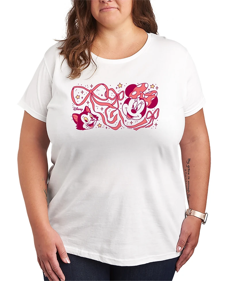 Hybrid Apparel Plus Disney Minnie Figaro Bow Short-Sleeve Graphic T-Shirt