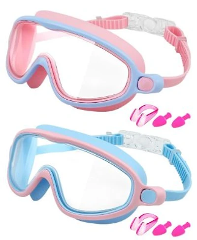 Gnuadz 2 Pack Swim Goggles Wide View Anti Fog Uv No Leaking Adult child