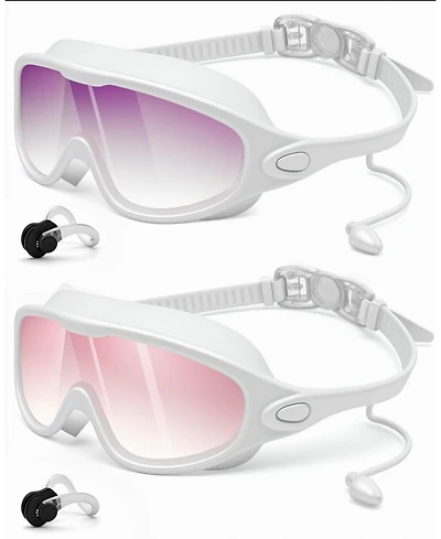 Gnuadz 2 Pack Swim Goggles Wide View Anti Fog Uv No Leaking Adult child