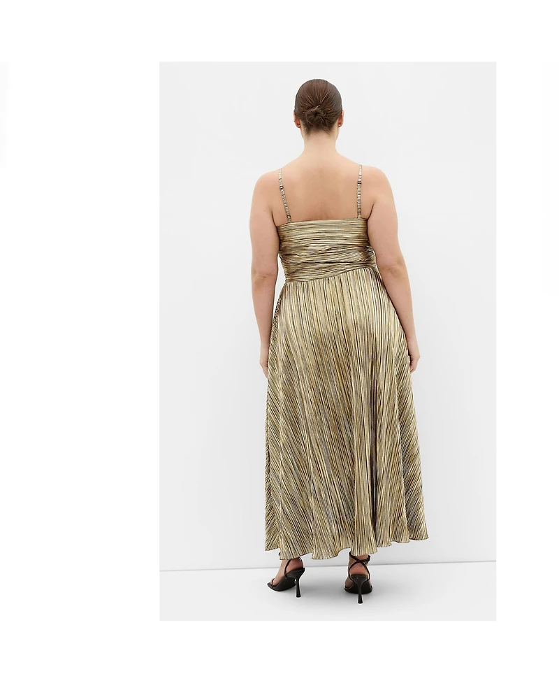 City Chic Women's Kamila Cowl Neck Metallic Dress