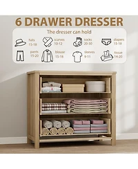 gaomon 3 Drawer Rattan Dresser for Bedroom, Tall Freestanding Boho Chest of Drawers
