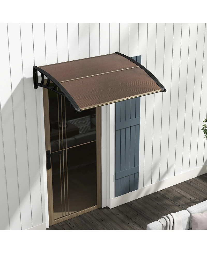Gymax 2 Pieces 48'' x 40'' Patio Awning Canopy Outdoor Window Door Overhang Rain Protection