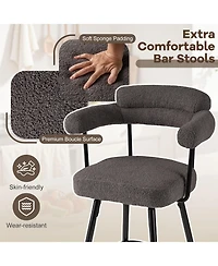 Slickblue Counter Height Swivel Bar Stools Set of 2 with Curved Backrest and Arms for Kitchen Island