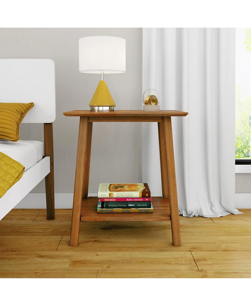 Max and Lily Solid Wood Nightstand, Mid-Century Modern Bedside Table, Side Table for Bedroom