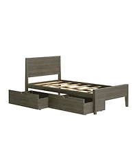 Max & Lily Classic Twin-Size Bed with Panel Headboard and Storage Drawers