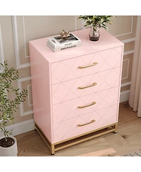 gaomon 4 Drawer Wood Dresser, Modern Storage Chest for Bedroom, Living Room, Hallway or Nursery