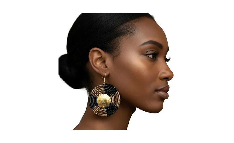 Kendi Amani Sanaa African Beaded Earrings Handcrafted Kenyan Statement Jewelry