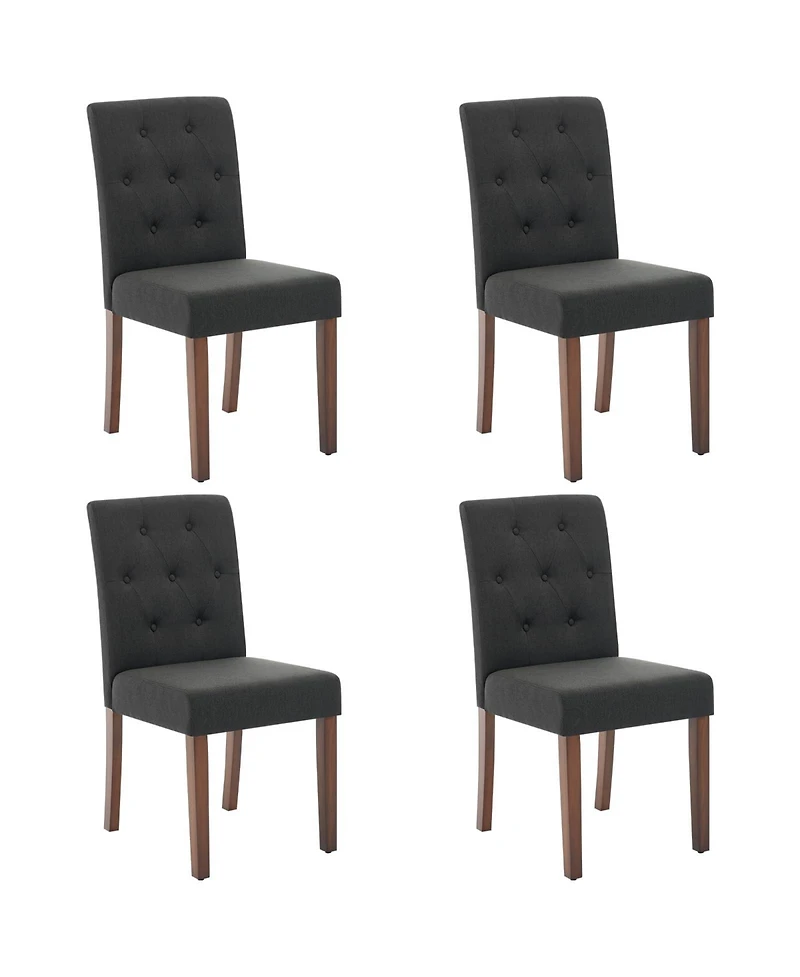 gaomon Upholstered Dining Chairs Set of 4, Tufted Parsons Kitchen Chair with Wood Legs, Button Tufted Modern Fabric Side Chair