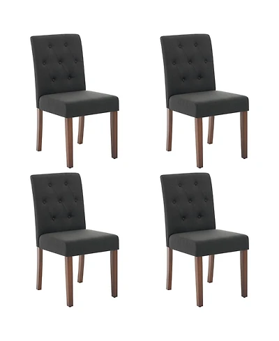 gaomon Upholstered Dining Chairs Set of 4, Tufted Parsons Kitchen Chair with Wood Legs, Button Tufted Modern Fabric Side Chair
