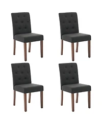 gaomon Upholstered Dining Chairs Set of 4, Tufted Parsons Kitchen Chair with Wood Legs, Button Tufted Modern Fabric Side Chair