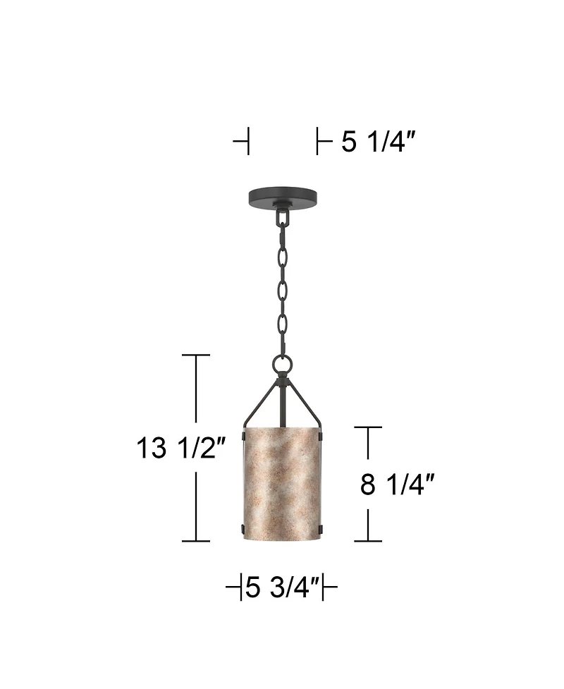 Possini Euro Design Julian 5 3/4"W Rustic Silver Metal Mini Pendant