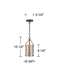 Possini Euro Design Julian 5 3/4"W Rustic Silver Metal Mini Pendant