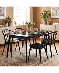 Slickblue Wooden Dining Chair Set of 2 with High Spindle Back and Wide Seat