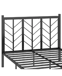 Gouun Metal Platform Bed with Decorative Branch Headboard