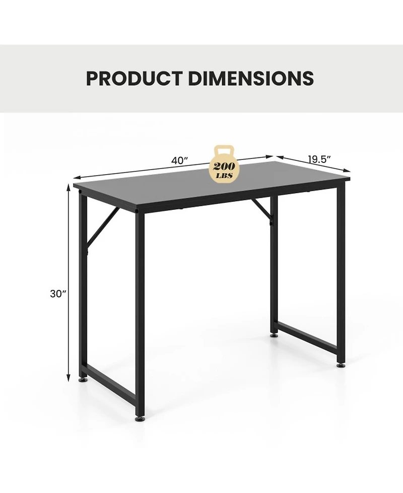 Wood Space-Saving Folding Desk with Side Shelves