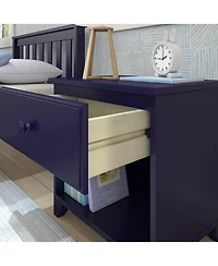 Max and Lily Classic Wood Nightstand with 1 Drawer, Kids Bedside Table/End Table, Small for Bedroom, Pecan