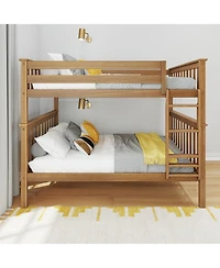 Max and Lily Full over Bunk Bed for Kids, Solid Wood Platform Bed, No Box Spring Needed