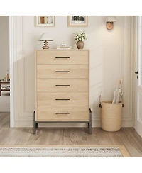 gaomon 5 Dresser for Bedroom, 50.5 in Tall Drawer with Large Storage Space, Freestanding Wooden Closet Storage Dresser Chest