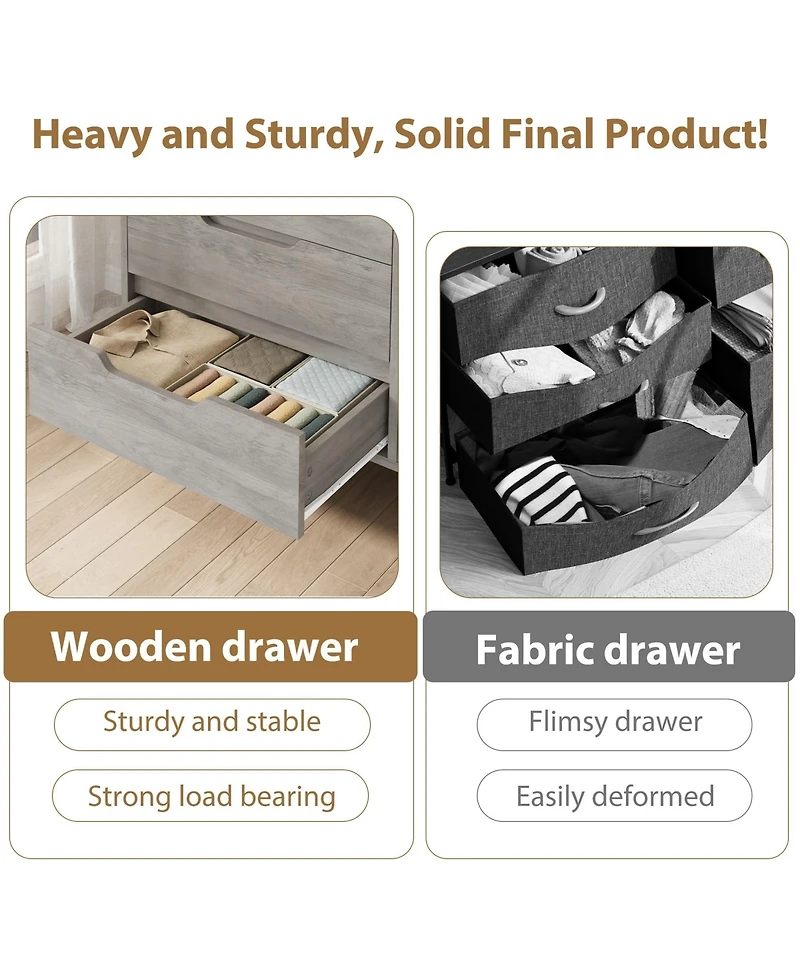 gaomon 8 Drawer Dresser for Bedroom, 55" Wide Freestanding Storage Chest Living Room or Hallway
