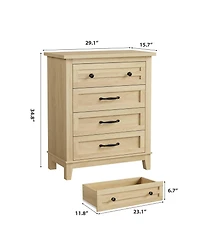 gaomon 4 Drawer Dresser for Bedroom, 34.8" Tall Freestanding Wooden Chest