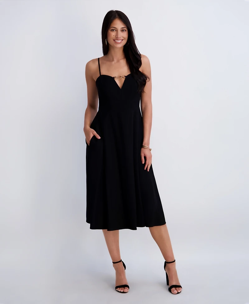 Siena Women's Sleeveless Keyhole Detail Midi Dress
