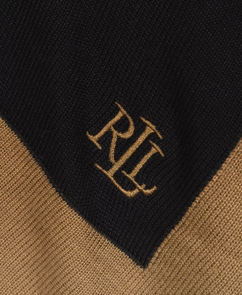 Lauren Ralph Tissue Weight Border Ruana