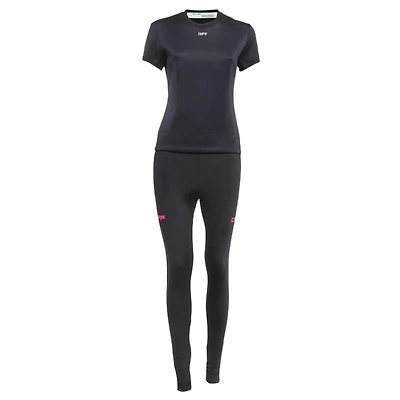 Pre-Owned Off-White Women's Pre-Owned Jersey Active Wear T-Shirt And Leggings Set