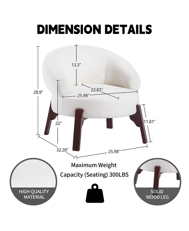 Dyhome 25.98'' Upholstered Fabric Accent Chairs Armchair