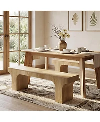 Tribesigns 63" Wood Bench, Long Dining Bench with Sturdy Mdf Frame, Farmhouse Entryway Bench