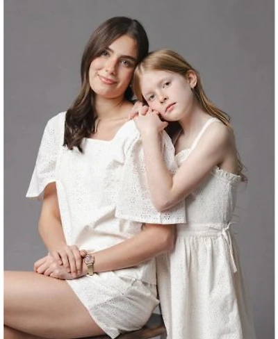 Hope Henry Womens Girls Natural Eyelet Tops Shorts Dresses