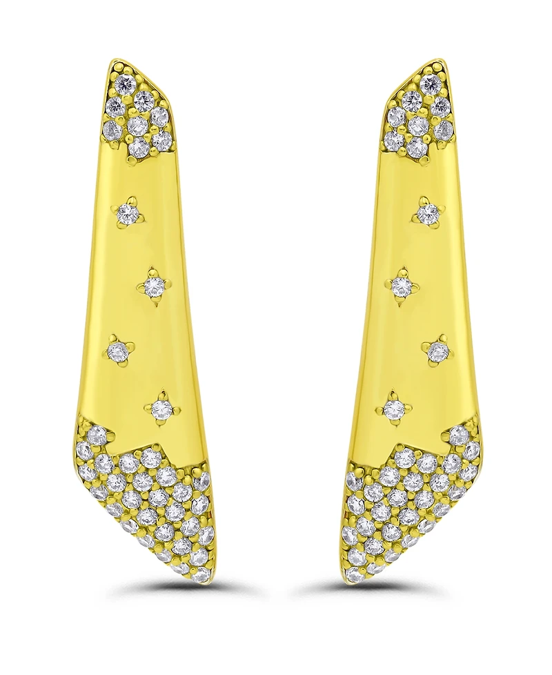 Christian Siriano New York 14k Gold-Plated Polish Linear Post Earrings