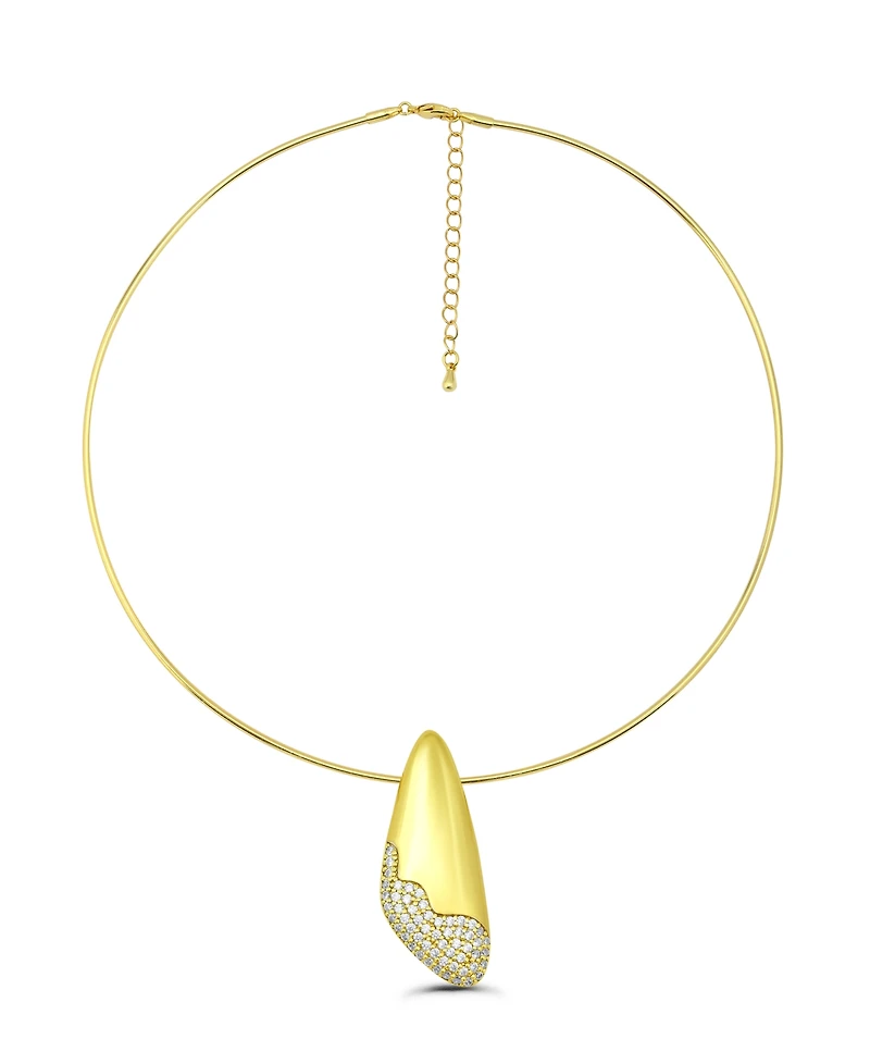 Christian Siriano New York 14k Gold-Plated Rounded Triangle Slide Hardwire Collar Necklace