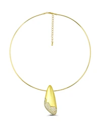 Christian Siriano New York 14k Gold-Plated Rounded Triangle Slide Hardwire Collar Necklace