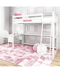 Max & Lily High Loft Bed With Ladder on End and Desk