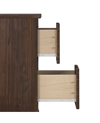 Max & Lily Solid Wood Farmhouse Nightstand with 2 Drawers