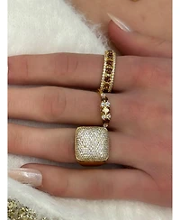 Suzy Levian Sterling Silver Cubic Zirconia Modern Eternity Band Ring