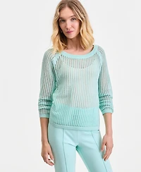 I.n.c. International Concepts Women's Open Weave Boat-Neck Sweater, Macy's Exclusive