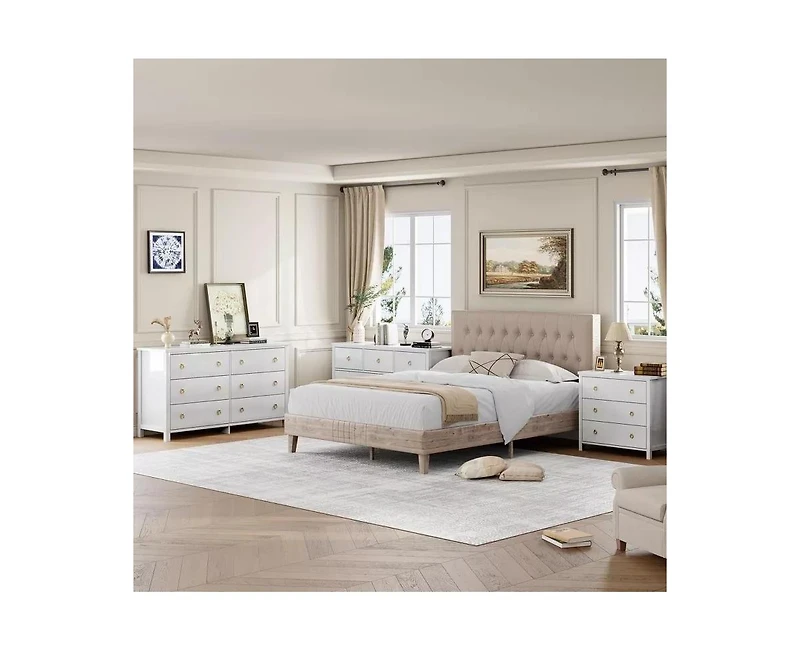 gaomon 7 Drawer Tall Dresser for Bedroom, Modern Freestanding Wood Storage Chest of Drawers