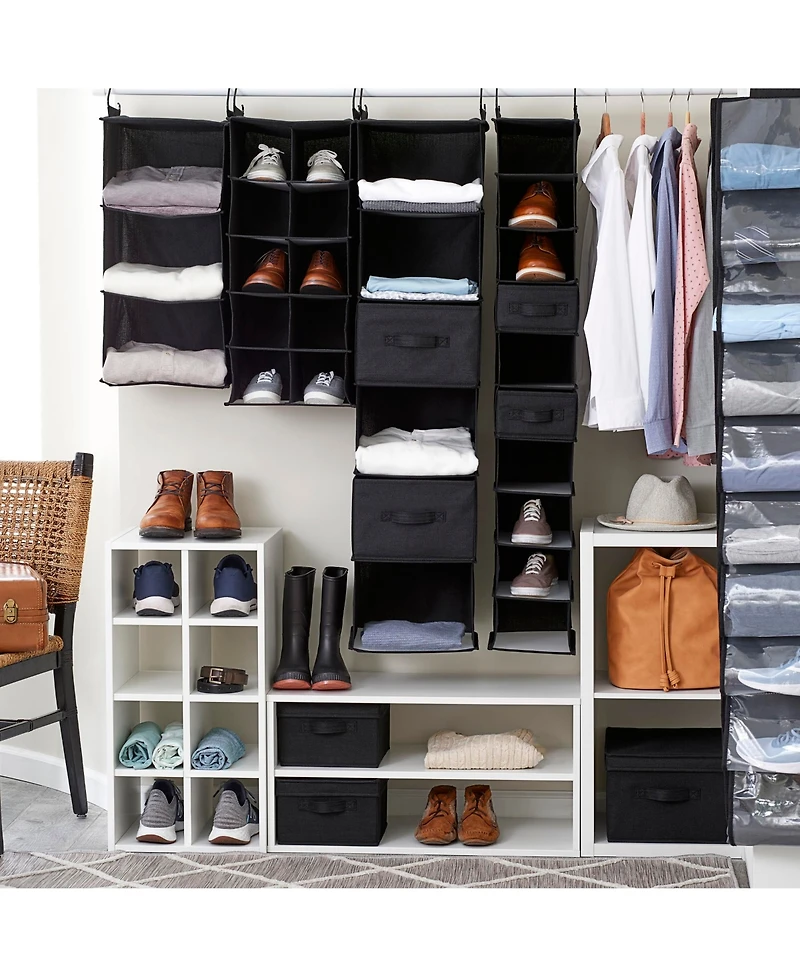 Household Essentials Large Fabric Storage Bins 2 Pack, Black