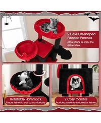 Cozito Cat Tree Large Gothic with Condos and Plush Perches
